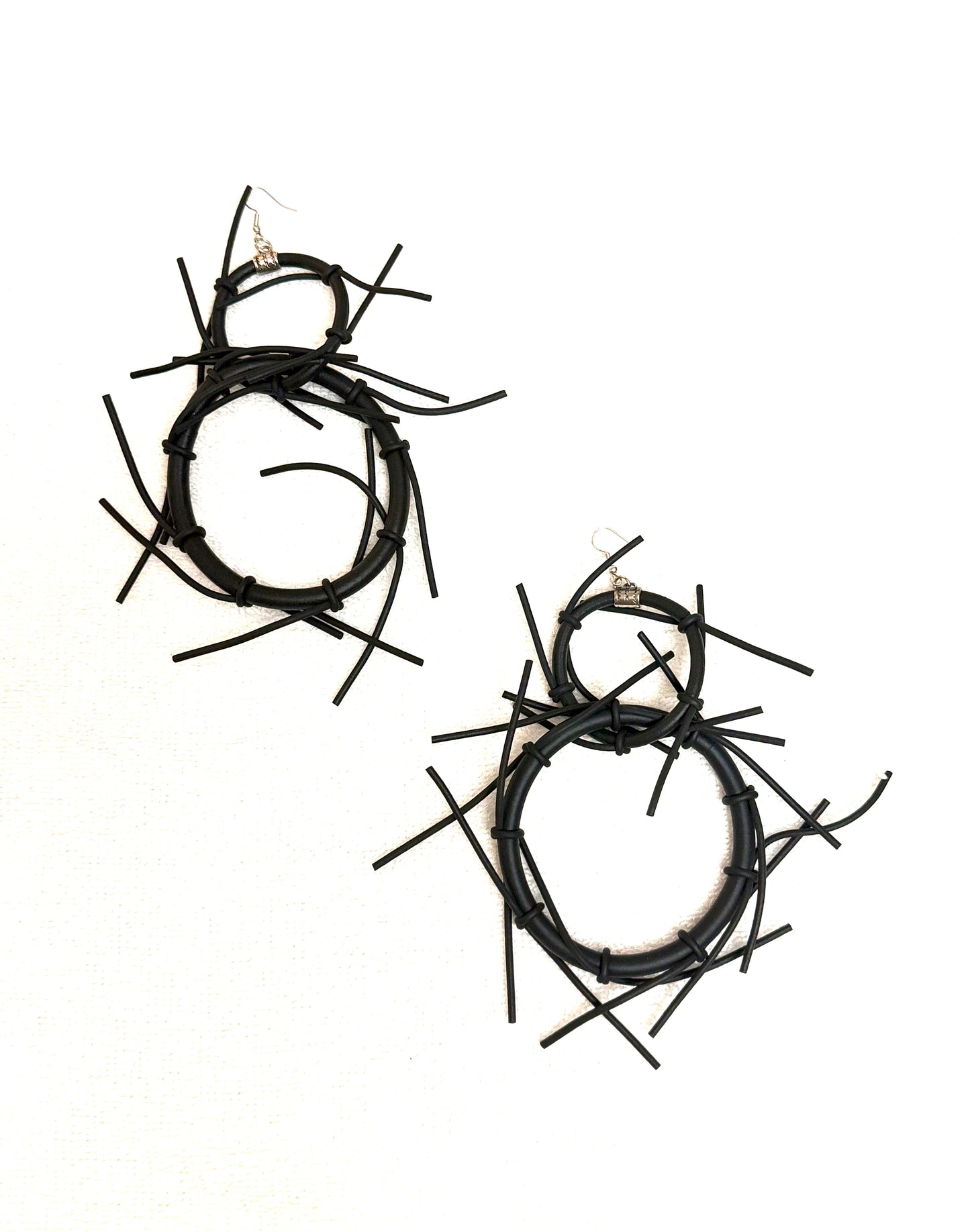 Bold and Artistic Double-Hoop Drop Earings