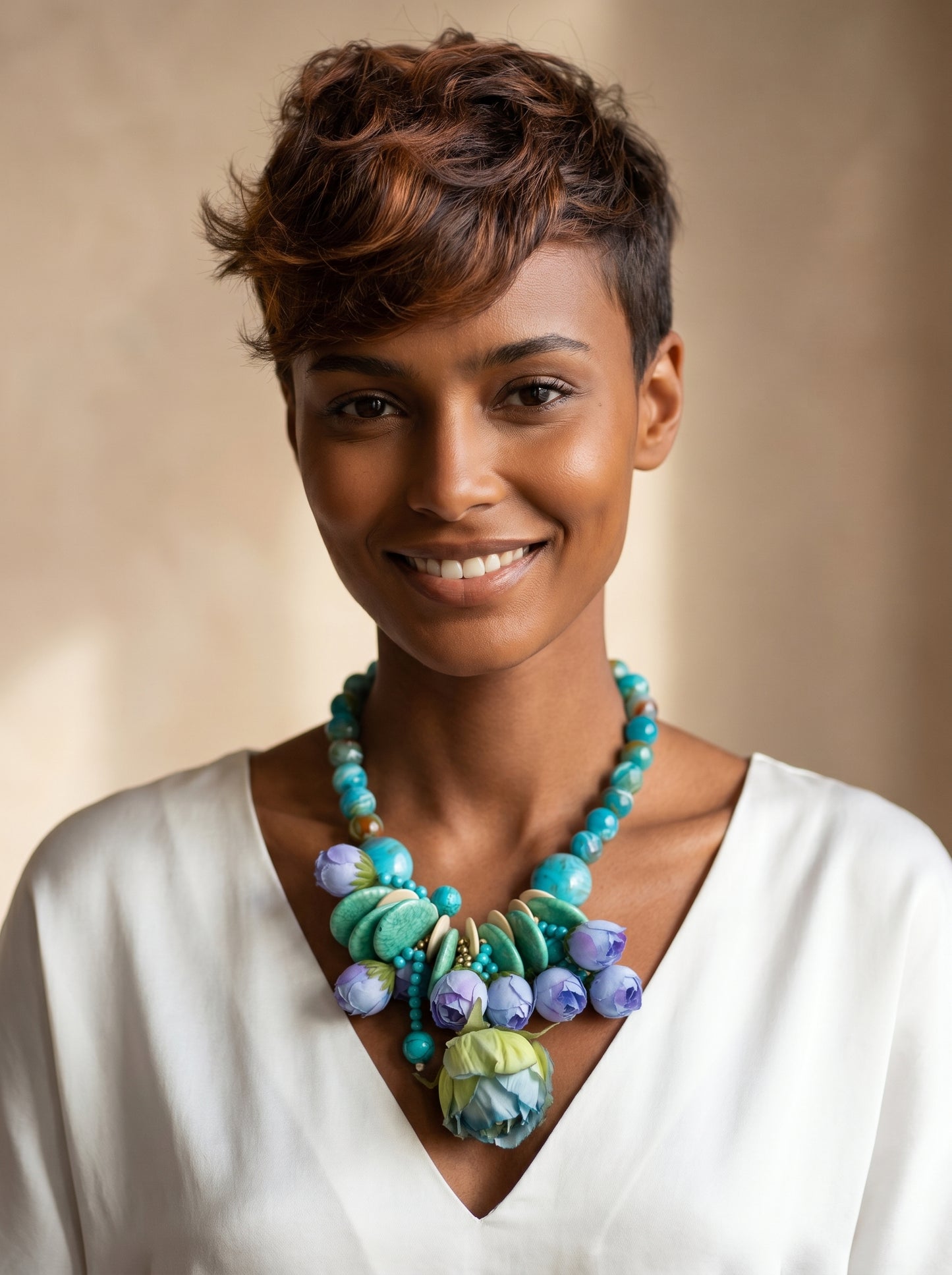 Turquoise Bloom Statement Necklace