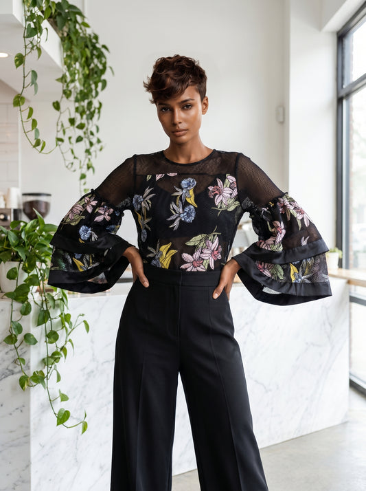 Black See through Blouse